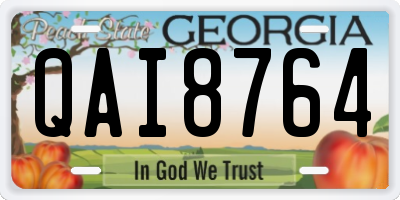 GA license plate QAI8764