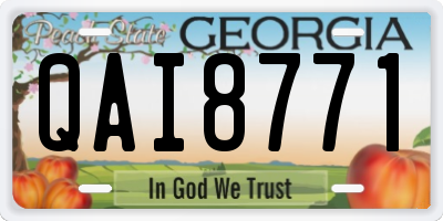 GA license plate QAI8771