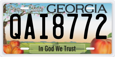 GA license plate QAI8772