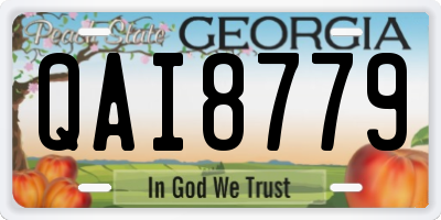 GA license plate QAI8779