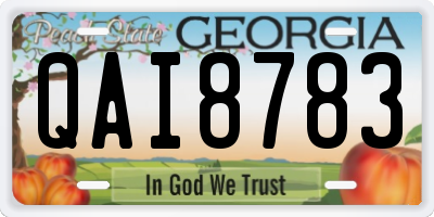 GA license plate QAI8783
