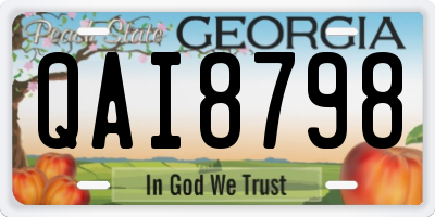 GA license plate QAI8798
