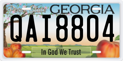 GA license plate QAI8804