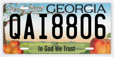 GA license plate QAI8806
