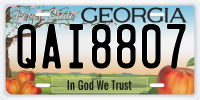 GA license plate QAI8807