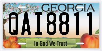 GA license plate QAI8811