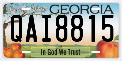 GA license plate QAI8815