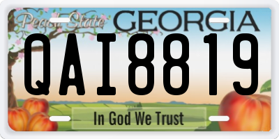 GA license plate QAI8819