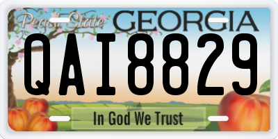 GA license plate QAI8829