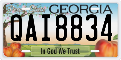 GA license plate QAI8834