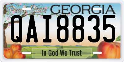 GA license plate QAI8835