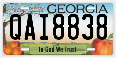 GA license plate QAI8838