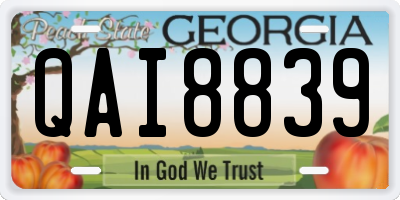 GA license plate QAI8839