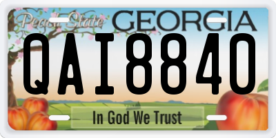 GA license plate QAI8840