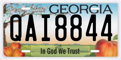 GA license plate QAI8844
