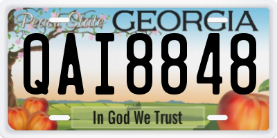 GA license plate QAI8848