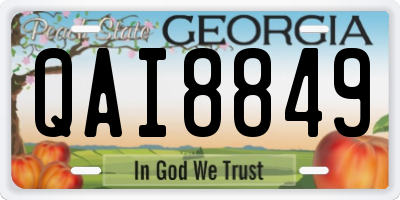 GA license plate QAI8849