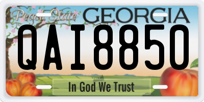 GA license plate QAI8850