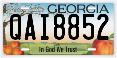GA license plate QAI8852