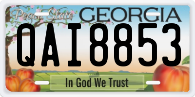 GA license plate QAI8853