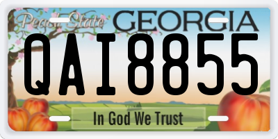 GA license plate QAI8855
