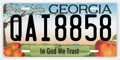 GA license plate QAI8858