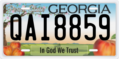 GA license plate QAI8859