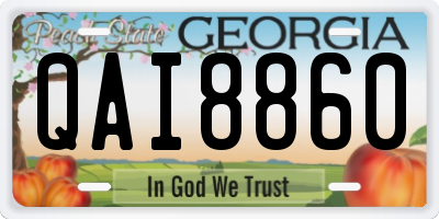 GA license plate QAI8860