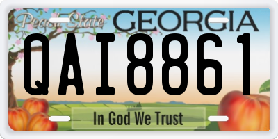 GA license plate QAI8861