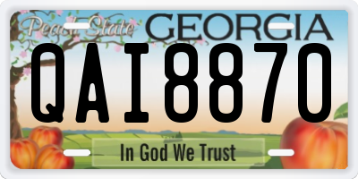 GA license plate QAI8870