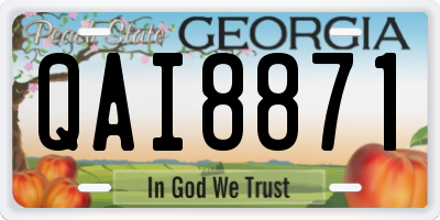 GA license plate QAI8871