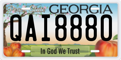 GA license plate QAI8880