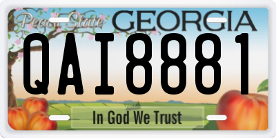 GA license plate QAI8881