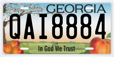 GA license plate QAI8884