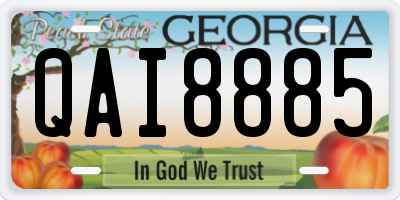 GA license plate QAI8885