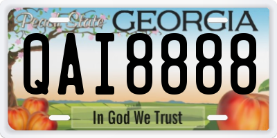 GA license plate QAI8888