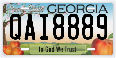 GA license plate QAI8889