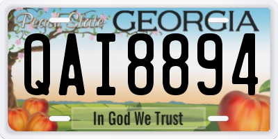 GA license plate QAI8894