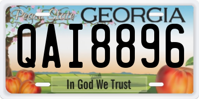GA license plate QAI8896