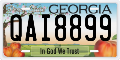GA license plate QAI8899