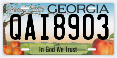 GA license plate QAI8903