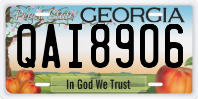GA license plate QAI8906