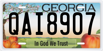 GA license plate QAI8907