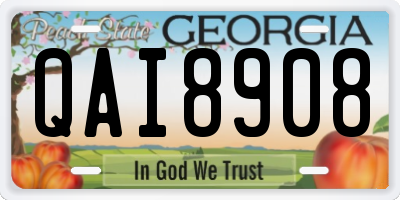 GA license plate QAI8908