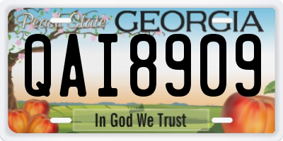 GA license plate QAI8909