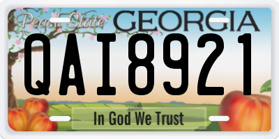 GA license plate QAI8921