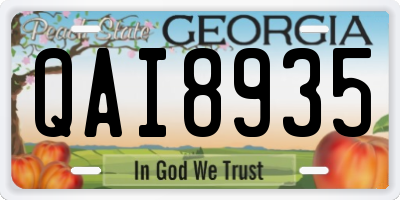 GA license plate QAI8935