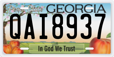 GA license plate QAI8937