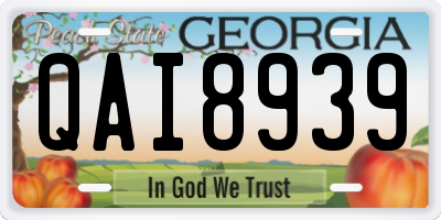 GA license plate QAI8939