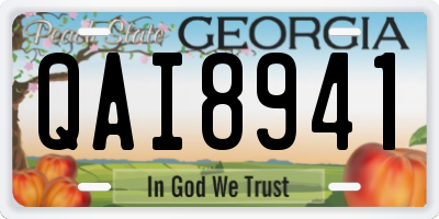 GA license plate QAI8941